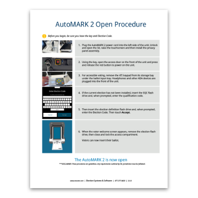 AutoMARK 2 Open/Close Procedures 