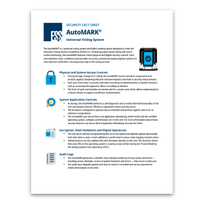 AutoMARK - Security Fact Sheet 