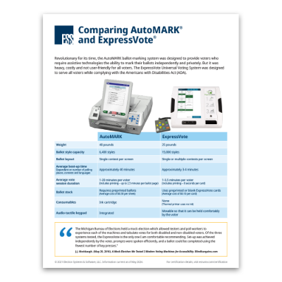Product Comparison: AutoMARK 1 and ExpressVote 2 