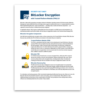 BitLocker Encryption with TPM 2.0 - Security Fact Sheet 