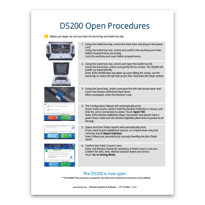 DS200 Open/Close Procedures (Modem) 