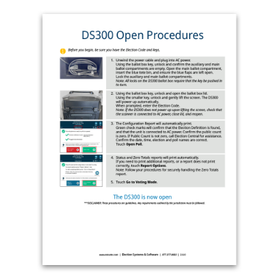 DS300 Open/Close Procedures 