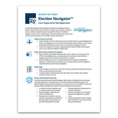 Election Navigator for VR - Security Fact Sheet 