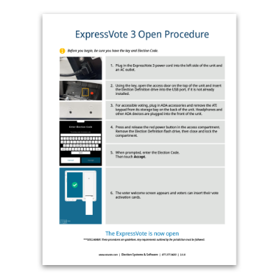 ExpressVote 3 Open/Close Procedures 