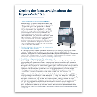 Facts About the ExpressVote XL  
