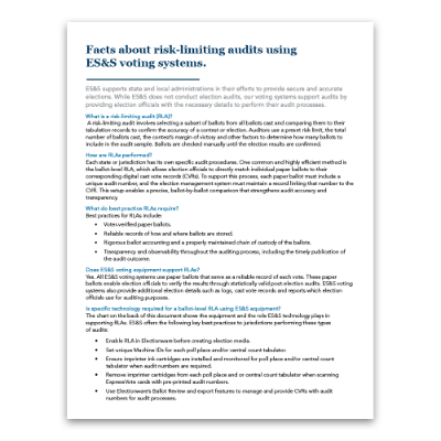 How ES&S Supports Risk-Limiting Audits 